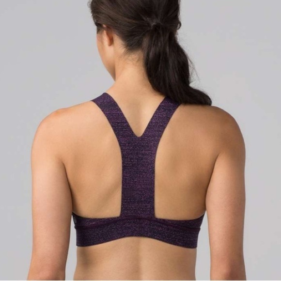 Lululemon Fast & Free Bra *Nulux Salt Dark Mystic Purple Black Size 6 - Picture 3 of 7